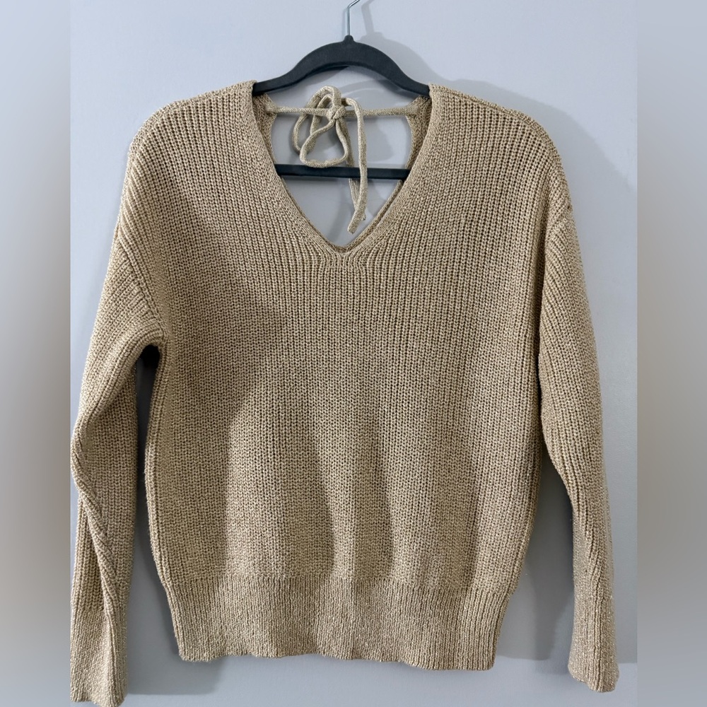 LOFT Tan V-Neck Sweater